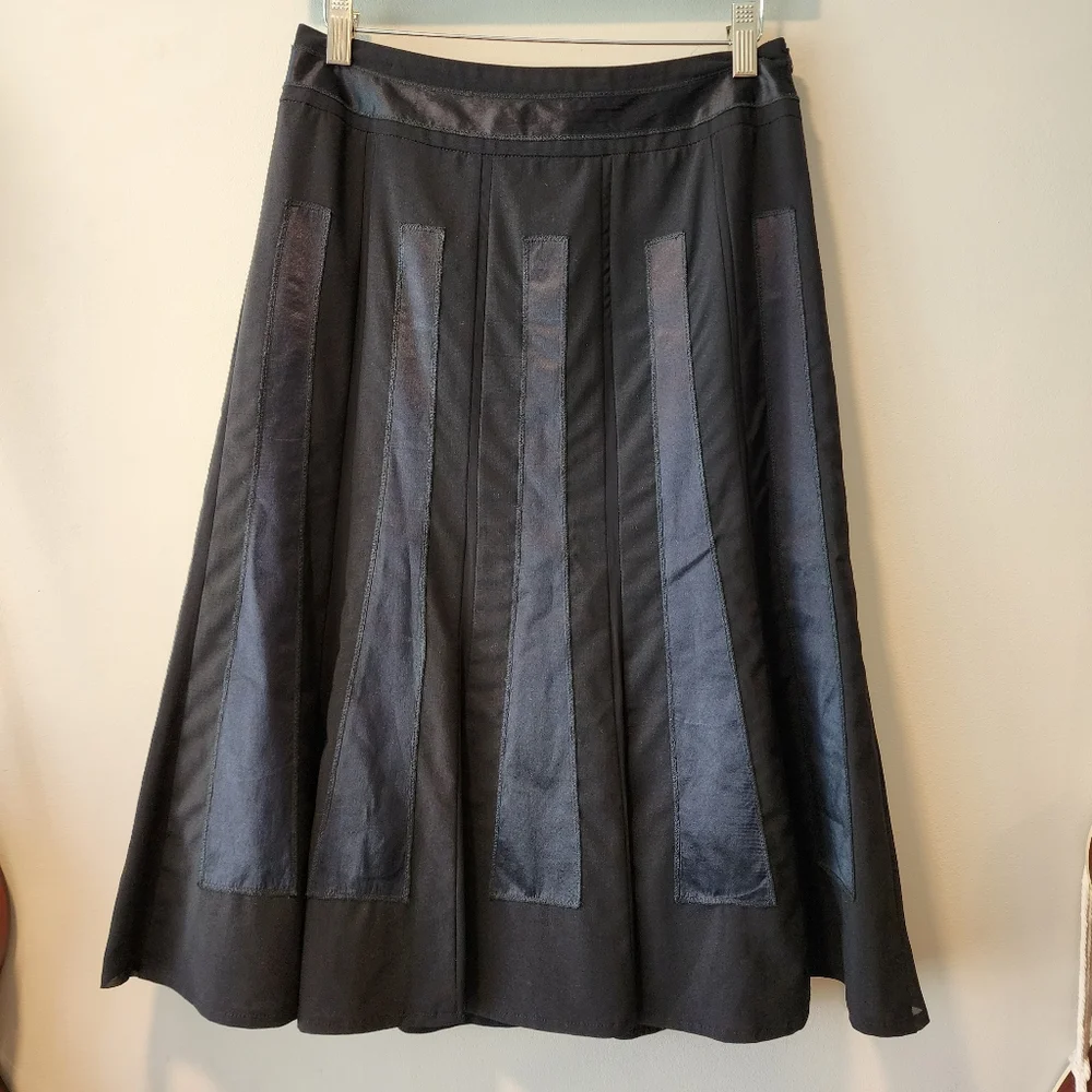 Gerard Darel Pleated Blade Panel Midi Wool Skirt - Picture 1 of 7